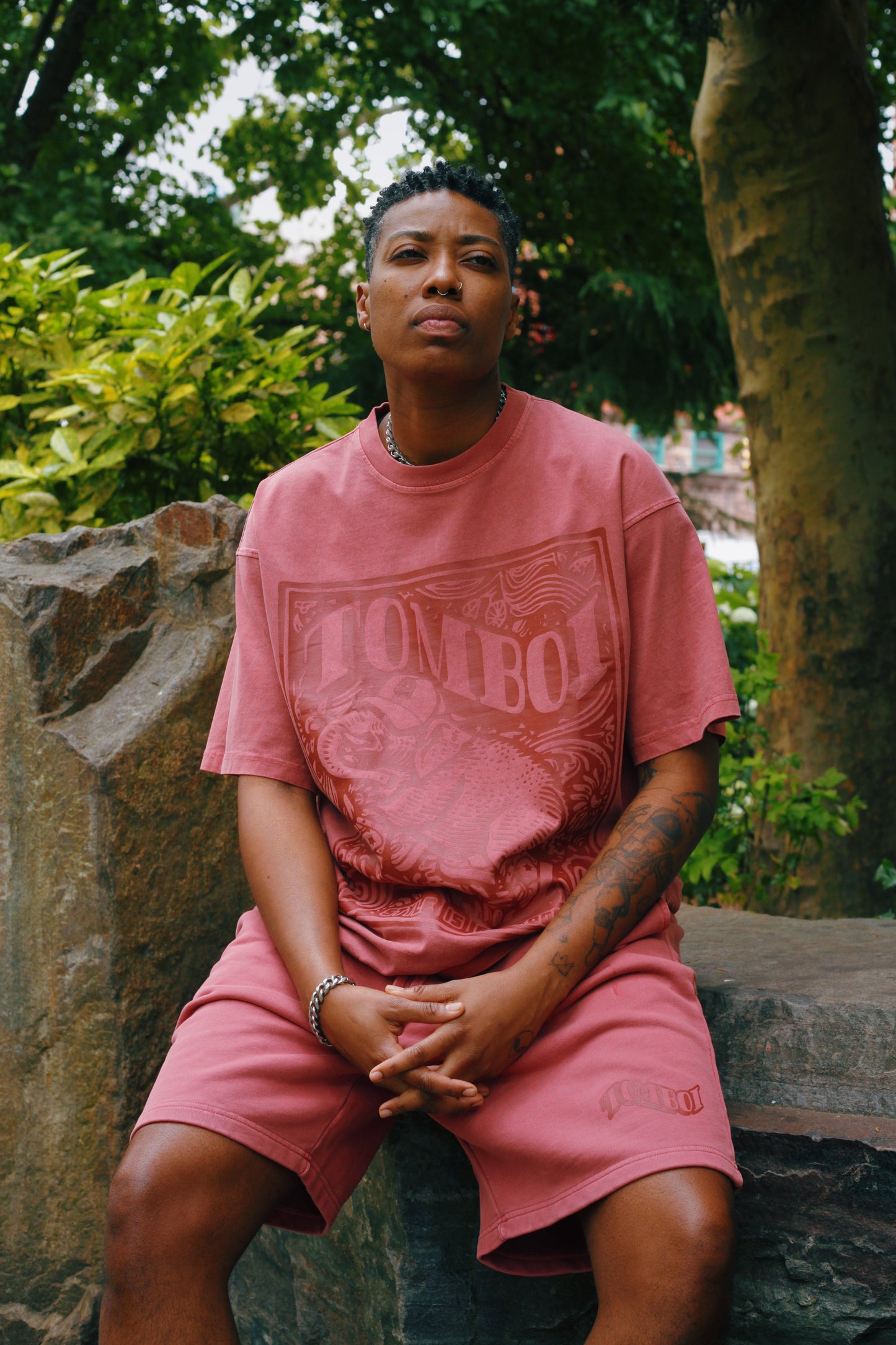 TOMBOI JOGGER SHORTS - Dusty Rose