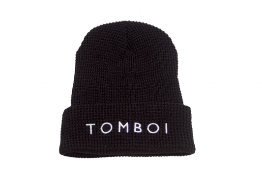 TOMBOI WAFFLE KNIT BEANIE - Black